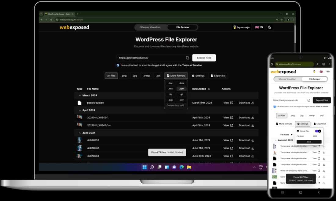 WebExposed WordPress File Scraper